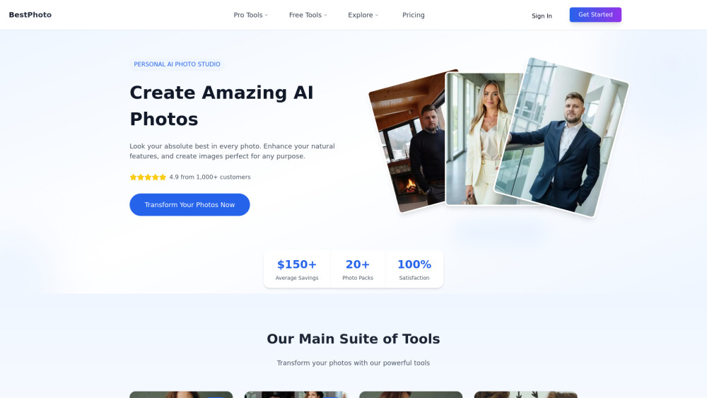 BestPhotoAI: AI Photo Studio—Enhance Features, Generate Pro Headshots