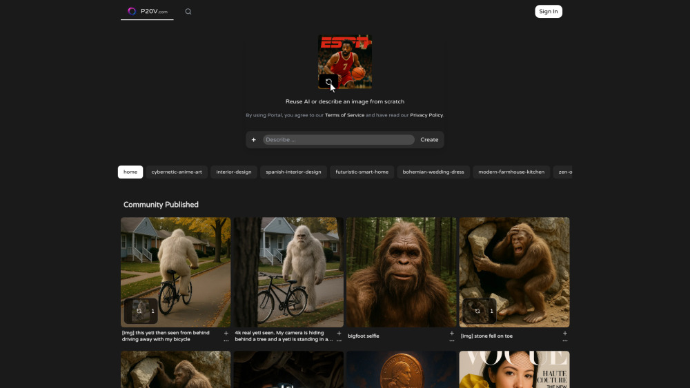 P20V: Free AI Platform for Instant Image/Video Transformation