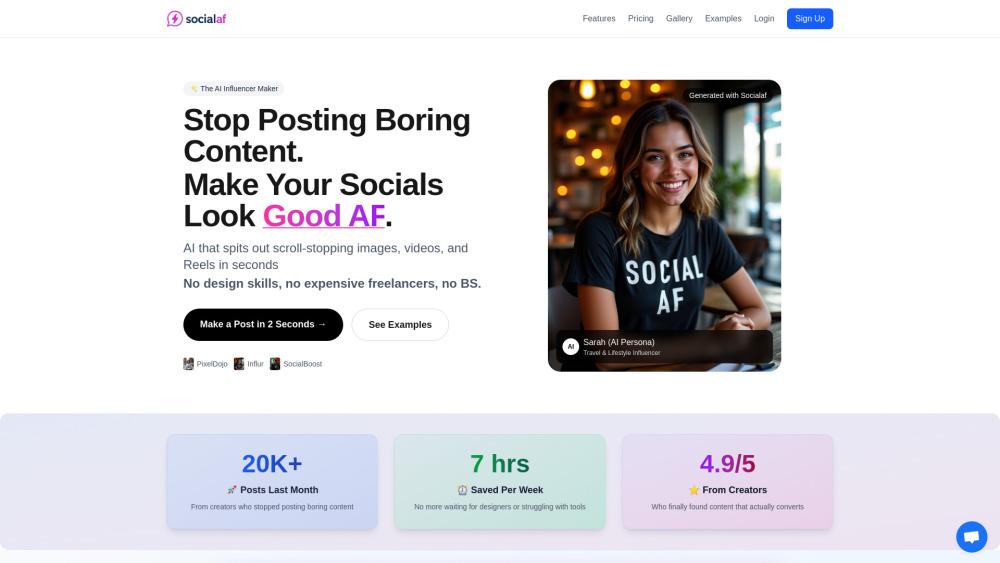 Social AF: AI-Powered Scroll-Stopping Posts & Videos 🚀