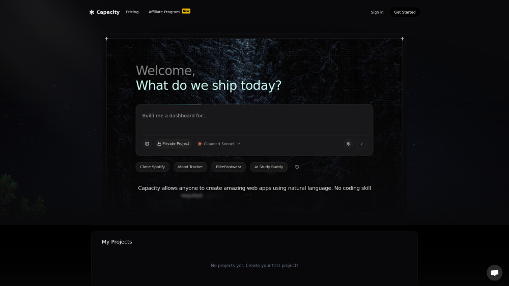 Capacity: AI Platform for Full-Stack Apps via Natural Language