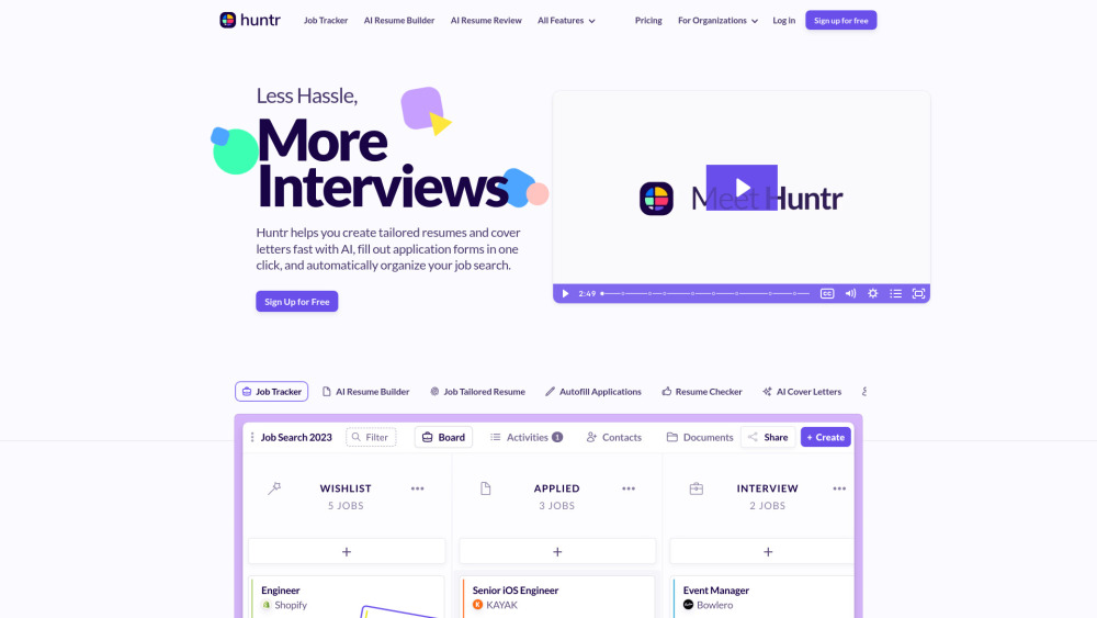 Huntr: AI-Powered Resume Writer, App Auto-Fill & Job Tracker