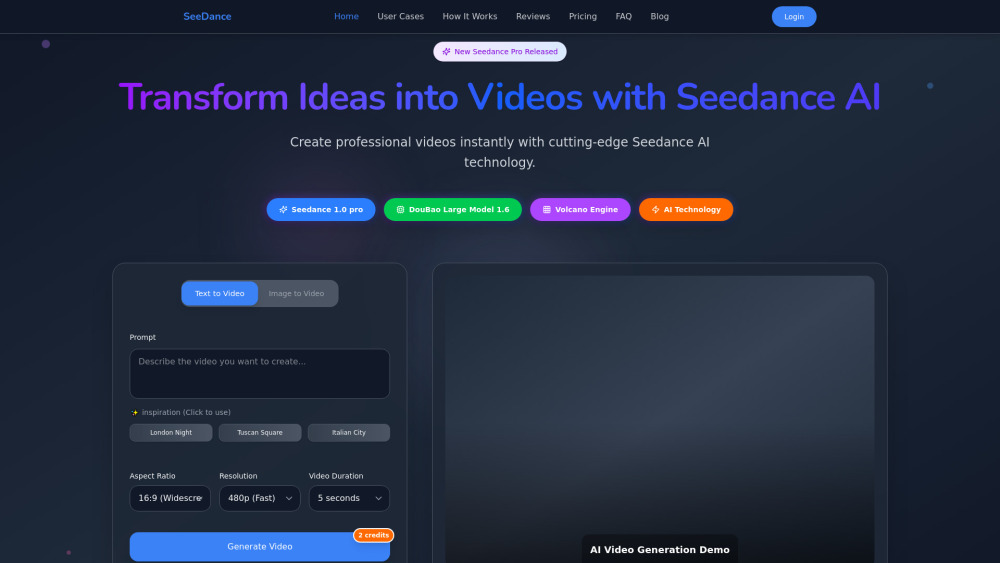 Seedance Pro: AI Video Generator, Text-to-Video, No Skills Needed