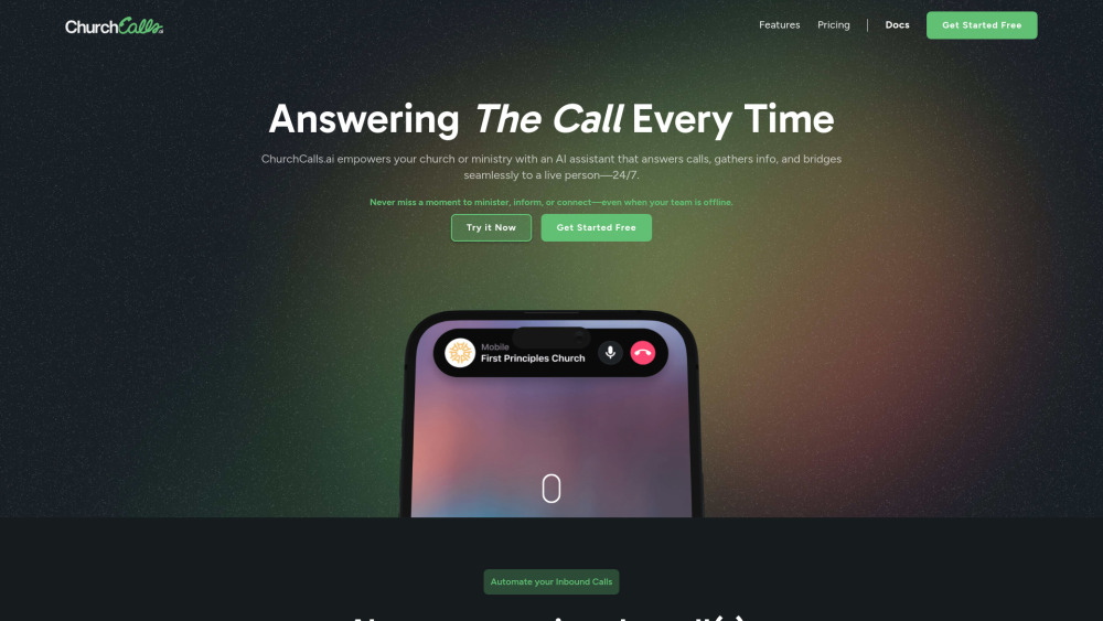 ChurchCalls.ai : 24/7 AI Call Answering for Churches
