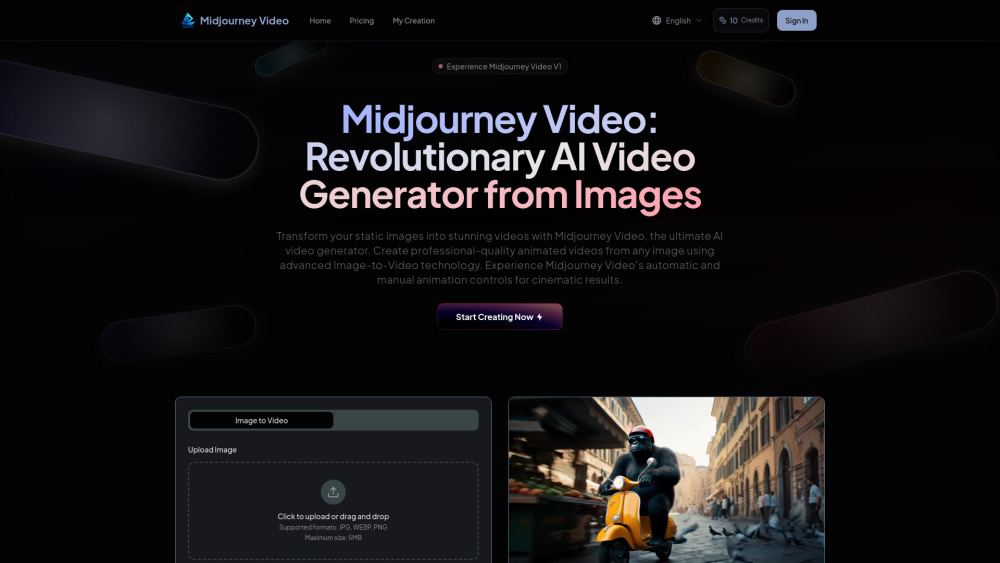 Midjourney Video: AI Image-to-Video Generator, 5-Second Clips