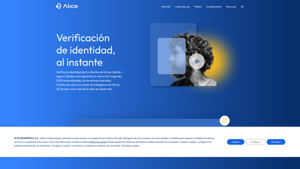 Alice Biometrics : Secure, Automatic, Instant ID Verification