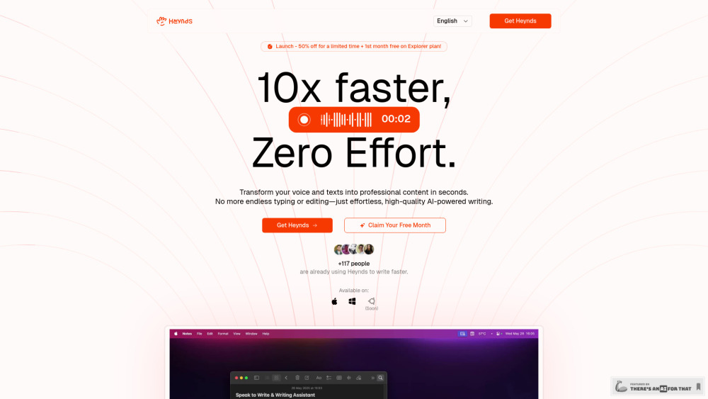 Heynds : AI Writing & Speech Assistant for Effortless Content