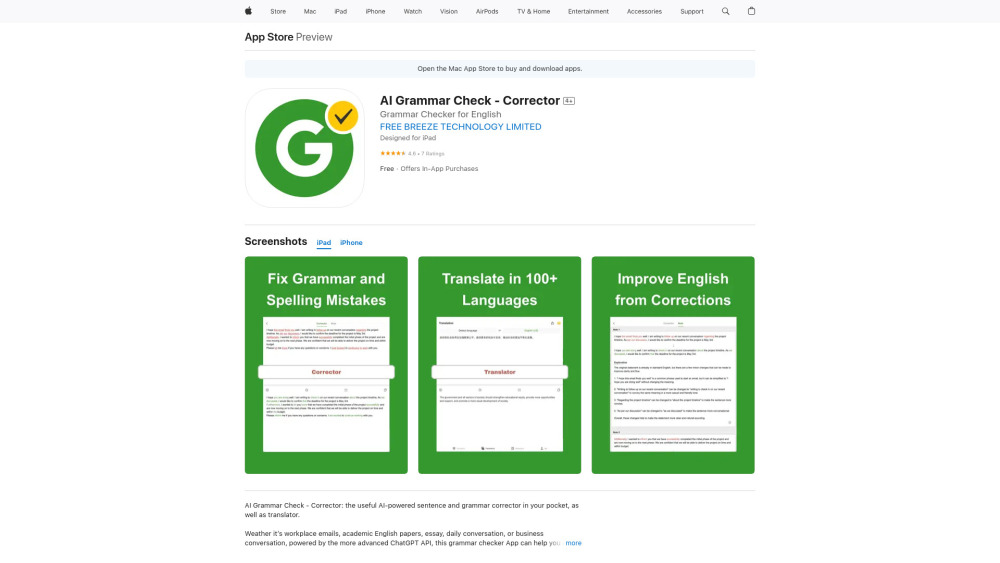 AI Grammar Check - Corrector : Grammar, Spelling, Writing, Translation