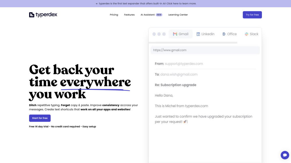 Typerdex: Canned Responses & Text Expander for Productivity