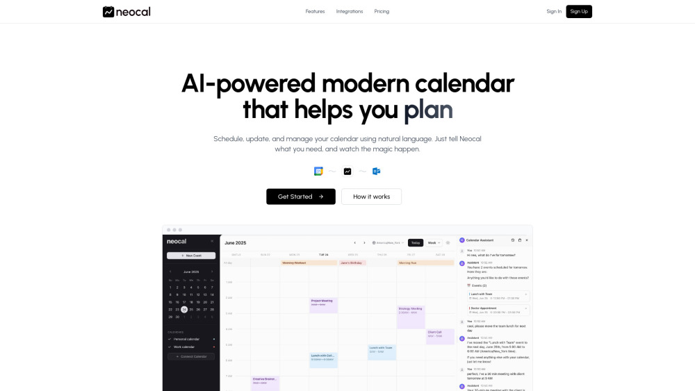 Neocal: AI Calendar, Natural Language Scheduling & Reminders