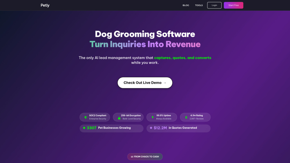 PetlyCare: AI Lead Management & Booking for Pet Services