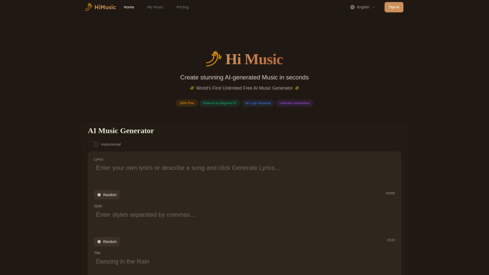 HiMusic : AI-Powered, Instant, Skill-Free Custom Music Creation