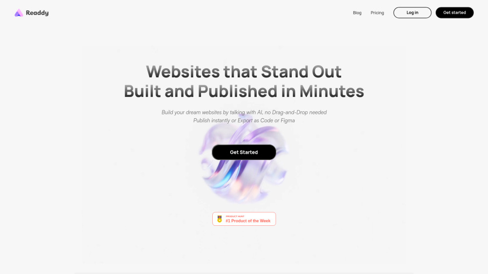 Readdy: AI Website Builder – Natural Language Design, Code Export