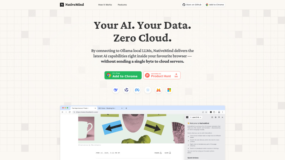 NativeMind: Private On-Device AI Browser Extension, Zero Cloud