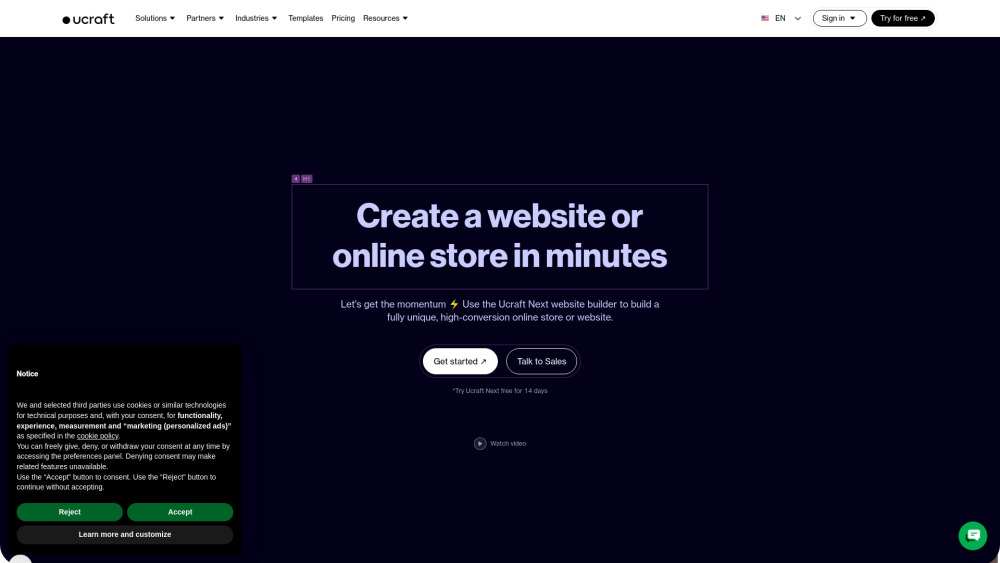 Ucraft Next: No-code eCommerce SaaS—Build, Launch, Scale, Sell