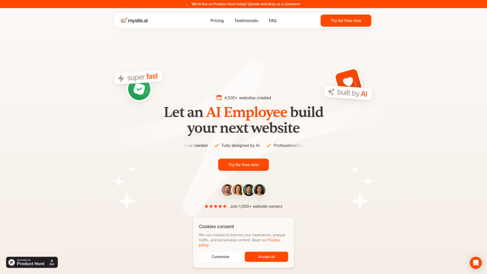 Mysite.ai : AI-Powered Website Builder for Small Businesses