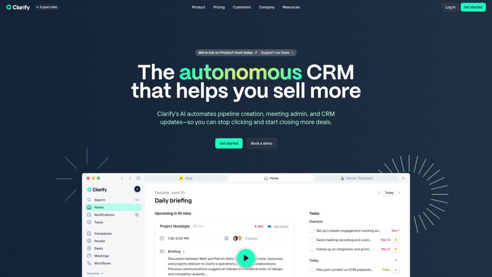 Clarify CRM : Autonomous AI-native CRM for Sales & Revenue