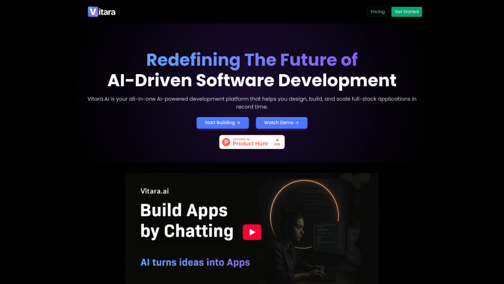 Vitara.ai : No-Code Full-Stack AI App Builder with Natural Language