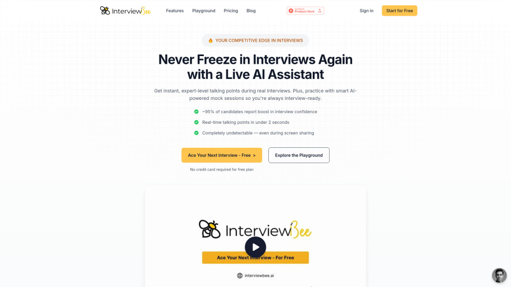 InterviewBee: AI Live Coaching & Realistic Mock Practice