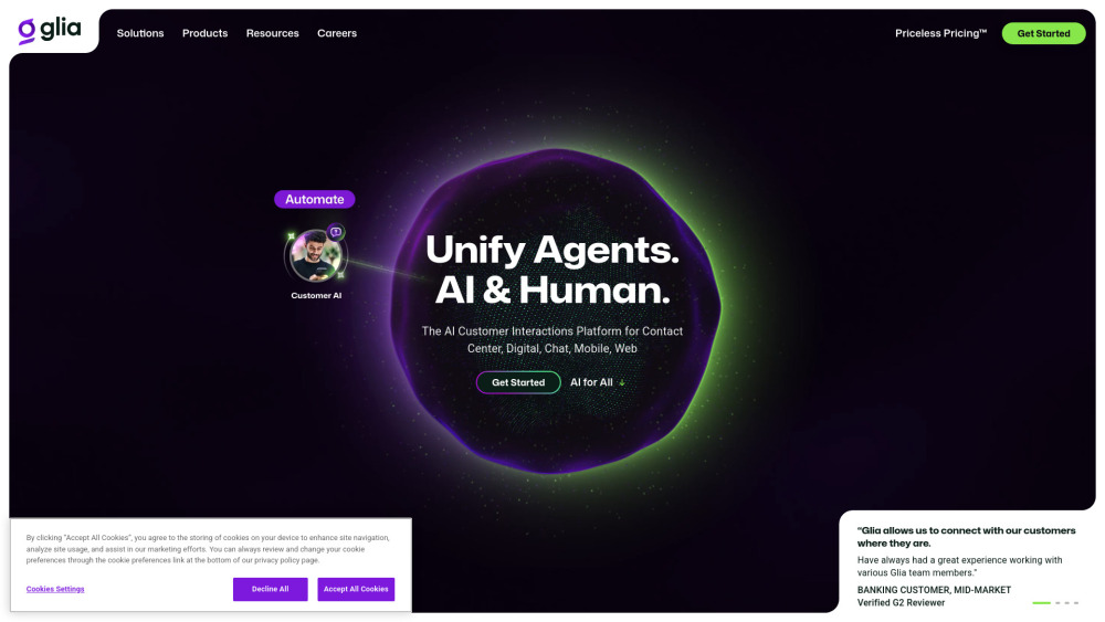 Glia: AI Contact Center Software for Unified Digital & Voice CX