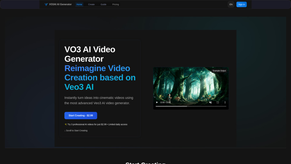 VO3 AI Video Generator : Text/Image to Cinematic Videos + Audio