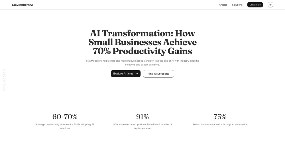 StayModernAI: Smart AI Tools + Expert Guidance for SMBs 🚀