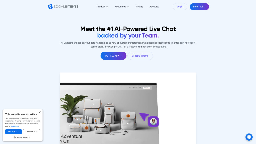 Social Intents: AI Live Chat & Chatbot for Slack, Teams, Google