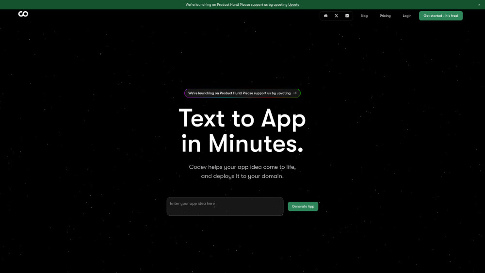 Codev: AI-Powered Full-Stack Dev Platform : No-Code, Instant, Powerful