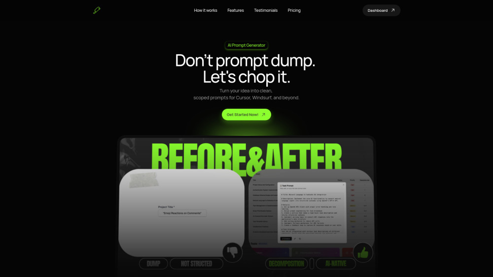 ChopTask: Structured Subtasks & AI Coding Prompts