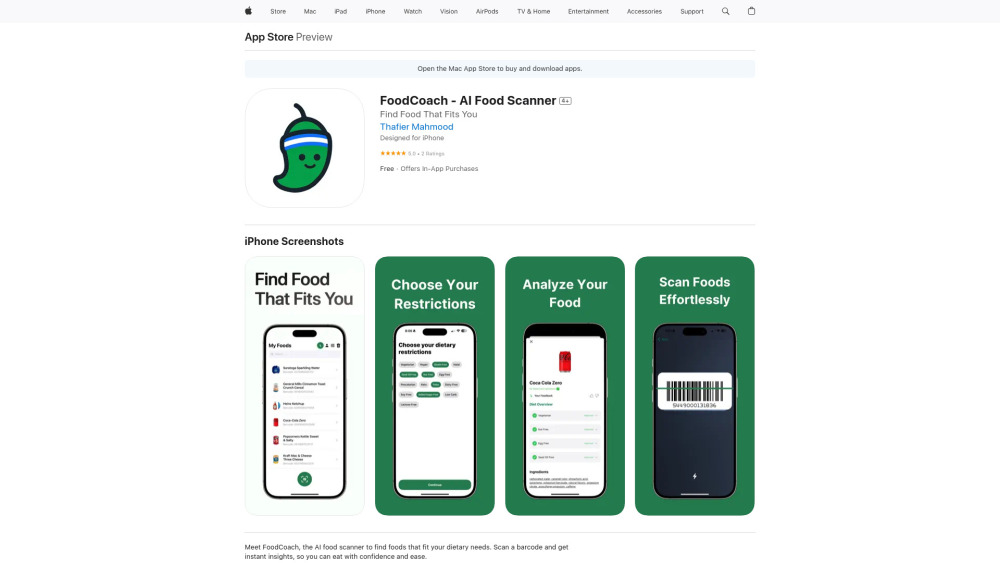 FoodCoach - AI Food Scanner: Dietary Insights, Allergen Alerts