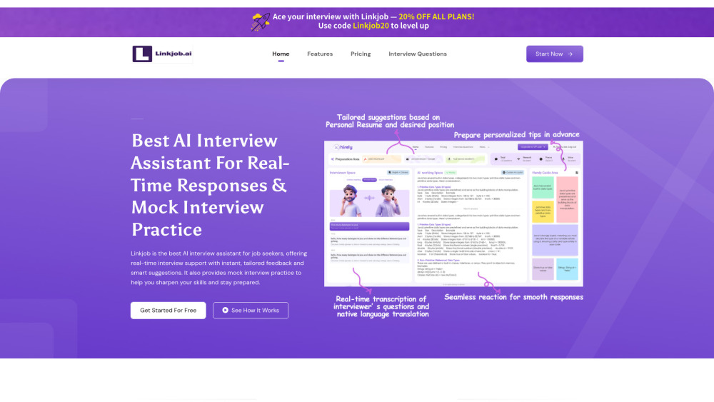 Linkjob.ai: Real-Time Responses & Mock Interviews