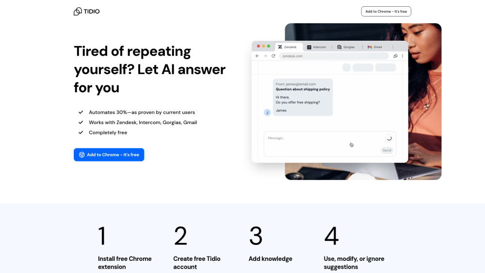 Tidio Copilot: Free AI Assistant Automates 30% Helpdesk Work