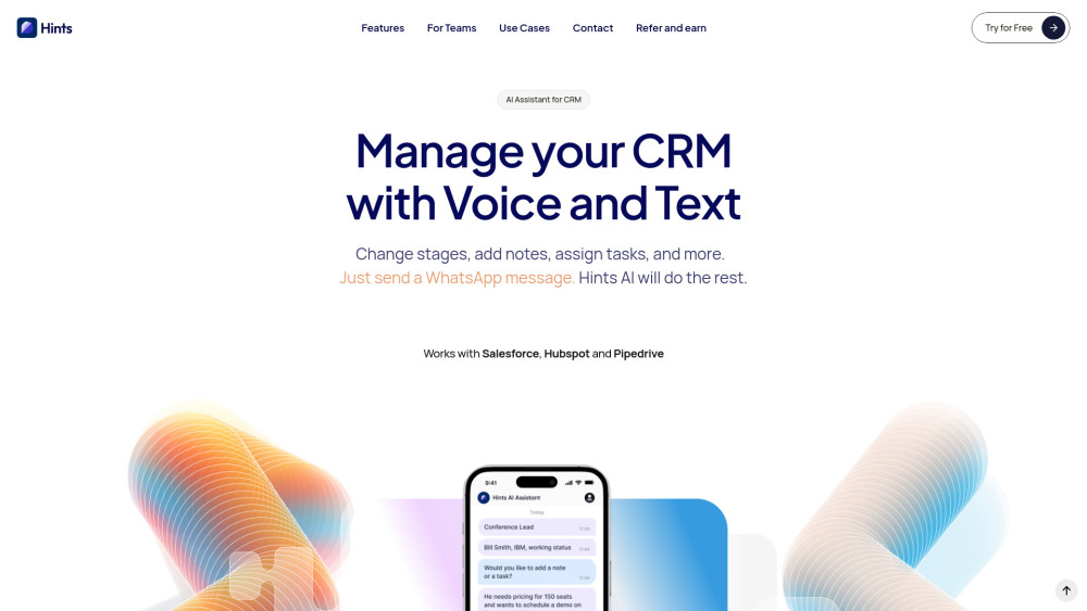 Hints: CRM AI Assistant : Voice & Text CRM Updates Hints: CRM AI Assistant : Voice & Text CRM Updates
