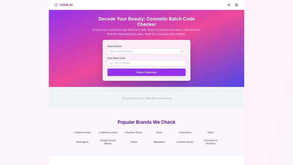 Cosmetic Batch Code Checker: Free, Fast & Accurate Expiry Calculator