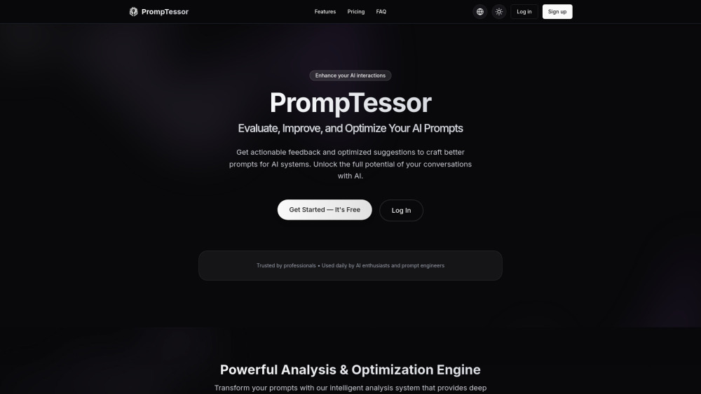 PrompTessor: AI Prompt Analysis & Optimization Tool PrompTessor: AI Prompt Analysis & Optimization Tool