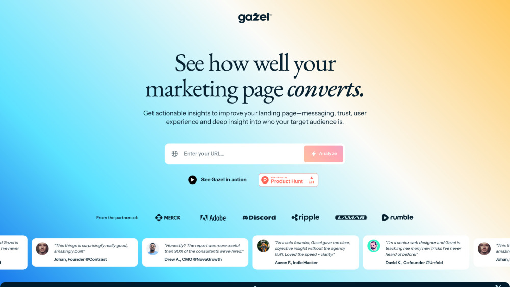 Gazel AI: Page Analysis & Conversion Boost with AI Insights Gazel AI: Page Analysis & Conversion Boost with AI Insights