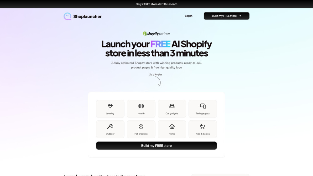Shoplauncher AI: Winning Products, Ready-to-Sell Pages & Logo