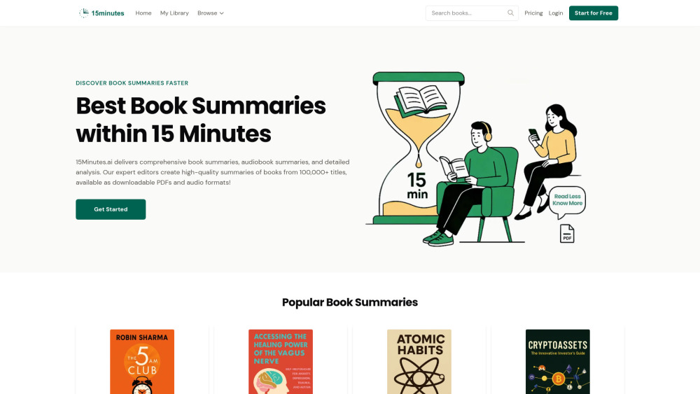 15Minutes : Summaries, Analysis & Audiobooks for 10,000+ Books