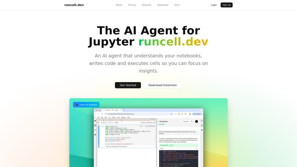 Runcell: AI-Powered Jupyter Agent for Data & Code Automation
