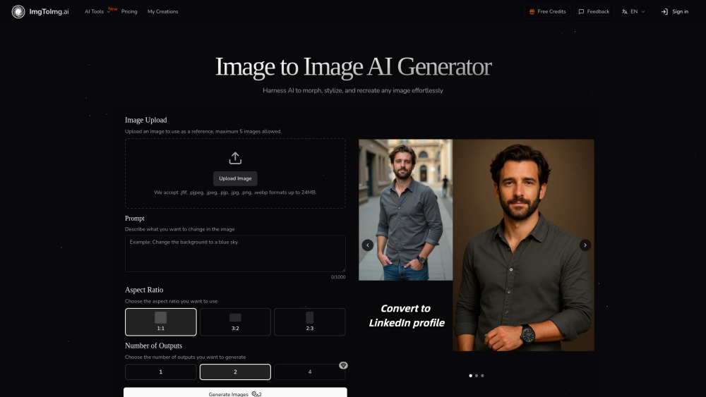 Image To Image AI: Transform Images With AI Technology : Describe & Transform Images Instantly With Powerful AI