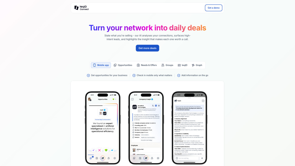 TeqID – Connect: AI-Powered B2B Platform for Fast, Precise Matches