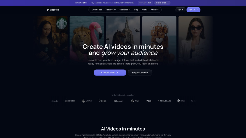 Videotok: AI Video Generator for Creators & Brands—Fast, Pro Videos 🚀