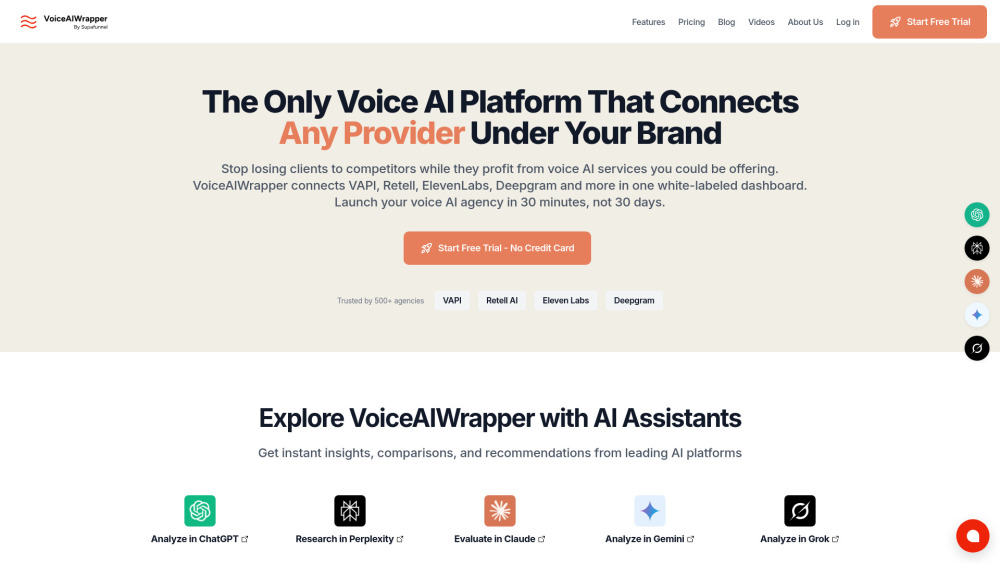 VoiceAIWrapper : White-label Voice AI for Agencies & Multi-Provider Integration