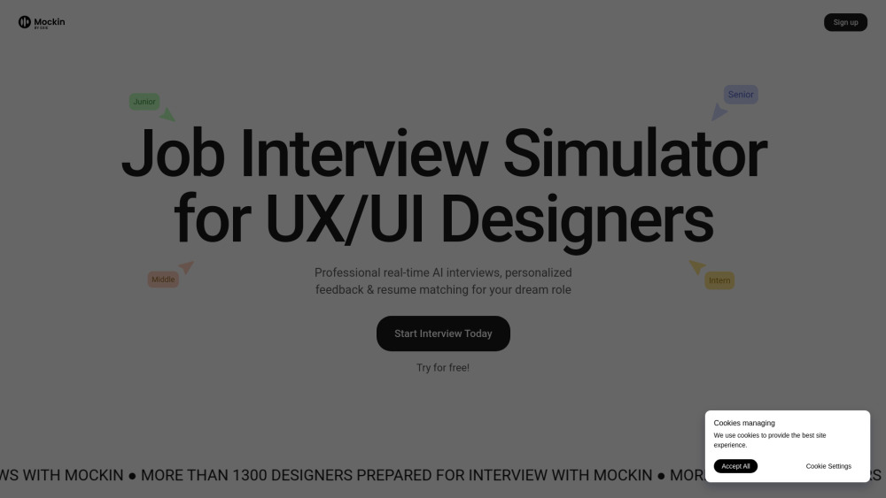 Mockin AI Interview Simulator: UX/UI & Product Design Practice Mockin AI Interview Simulator: UX/UI & Product Design Practice
