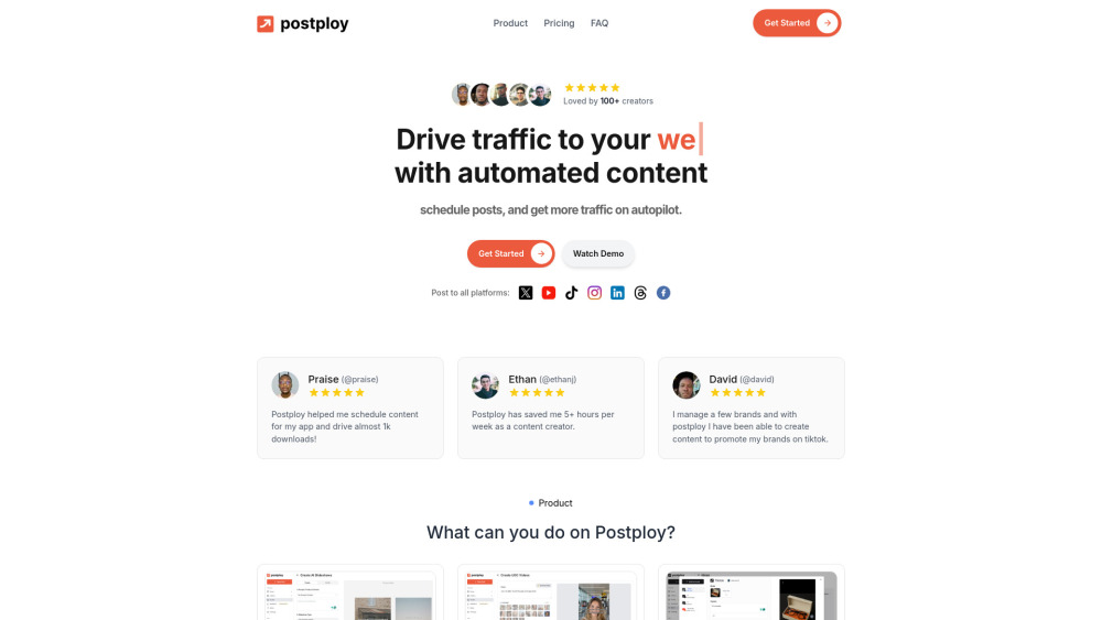 Postploy: AI Content Creation, Optimization & Scheduling Postploy: AI Content Creation, Optimization & Scheduling