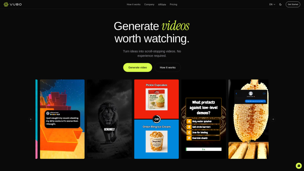VUBO: Generate Viral-Ready Videos in Seconds : No Skills Needed