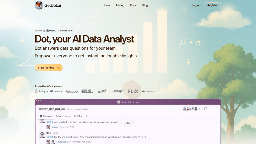Dot: AI Data Analyst for Instant Insights in Slack & Teams