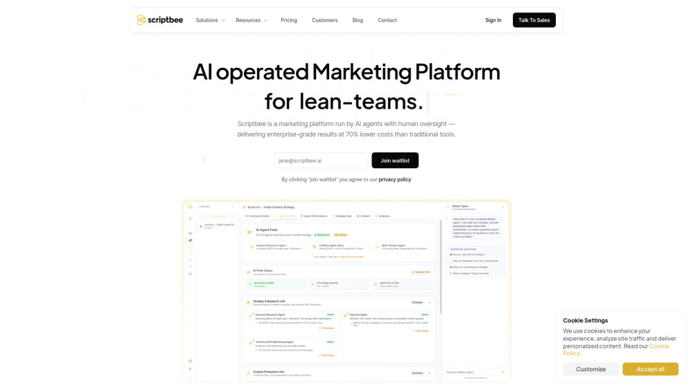 Scriptbee: AI SEO & Marketing Tool for Automated Content & Growth Scriptbee: AI SEO & Marketing Tool for Automated Content & Growth