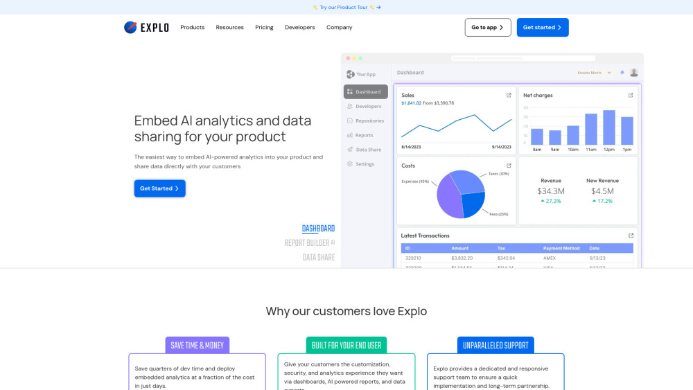 Explo: AI Dashboards, Auto Reports & Secure Data Sharing