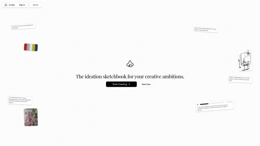 Scraps: AI-native Sketchbook for Ideation, Creative Thinking & PKB
