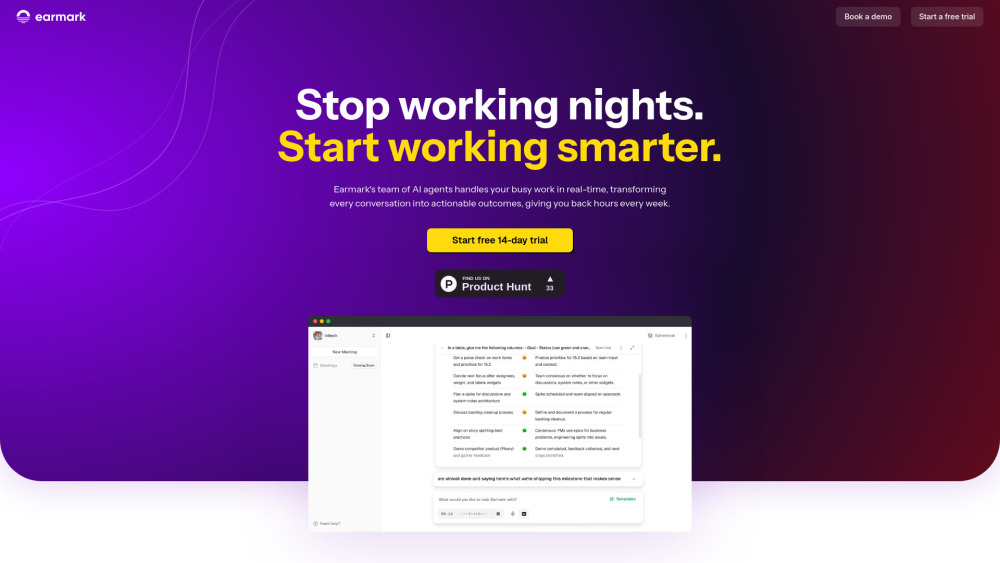 Earmark: AI Assistant for PMs : Meeting Notes → Deliverables